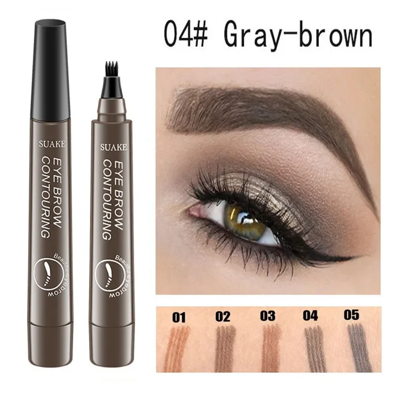 Eyebrow Pomade Pencil - 4 Points Eyebrow Pencils Waterproof Liquid