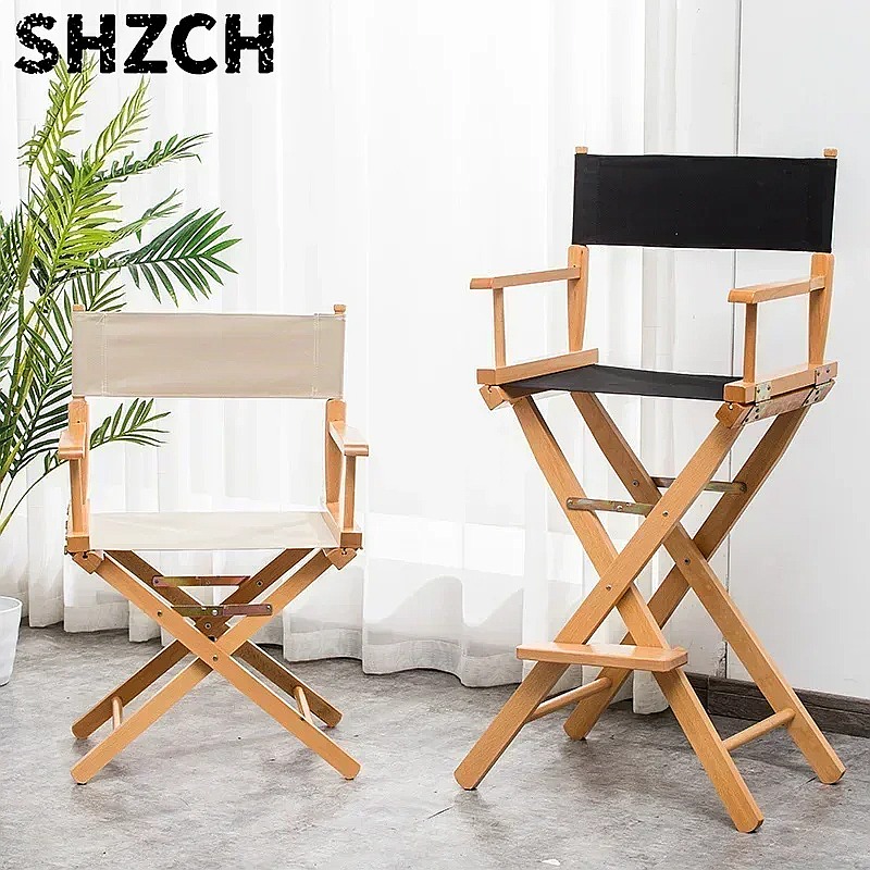 Beauty Makeup Chair - Versatile Solid Wood Director Chair Folding