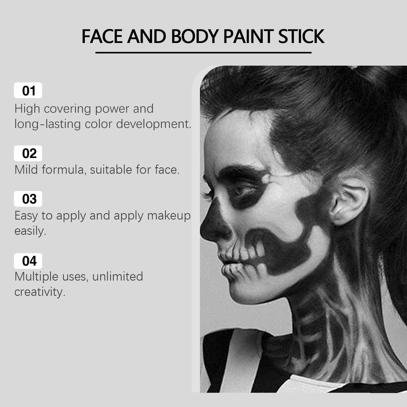 Black White Face Body Paint Ki - đánh giá và giá Beauty Makeup Pictures