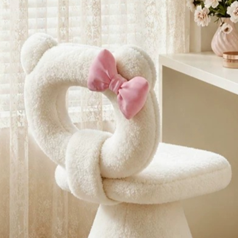 Bow Dressing Vanity Stool Pink - đánh giá và giá Beauty Makeup Chair