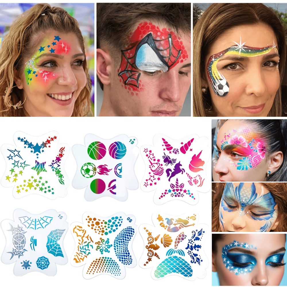 16PCS Reusable Face Paint Sten - đánh giá và giá Beauty Makeup Pictures