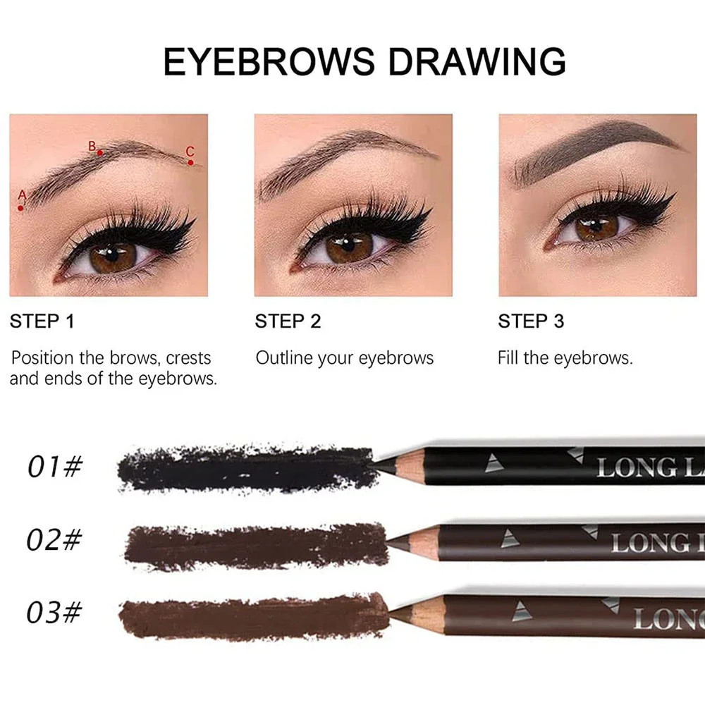 6/12Pcs Eye Brow Pencil Waterp - đánh giá và giá Eyebrow Pomade Pencil