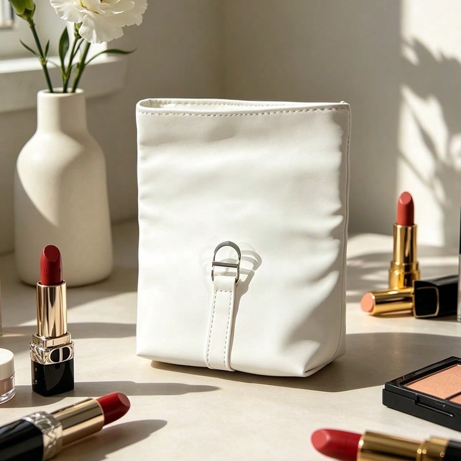Dior’s Bag White Cosmetic Bag  - đánh giá và giá Beauty Makeup Dior