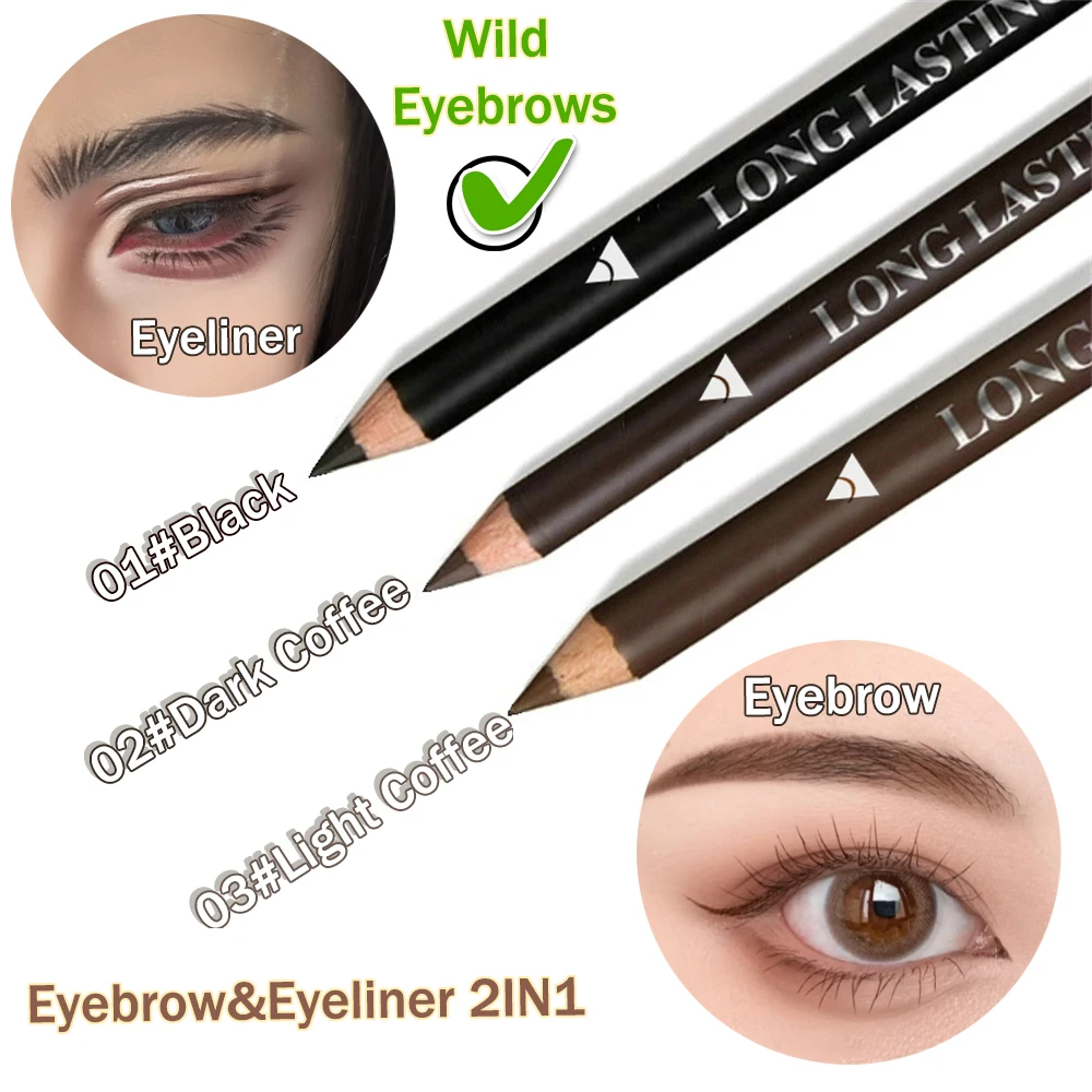 2 in 1 Eyebrow Eyeliner Pencil - đánh giá và giá Eyebrow Pomade Pencil