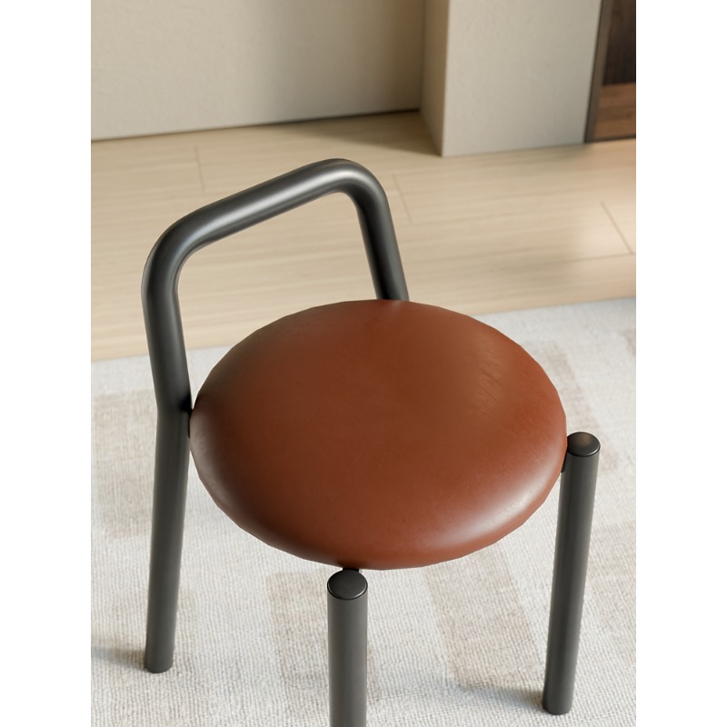 Leather Upholstered Round Stoo - đánh giá và giá Beauty Makeup Chair
