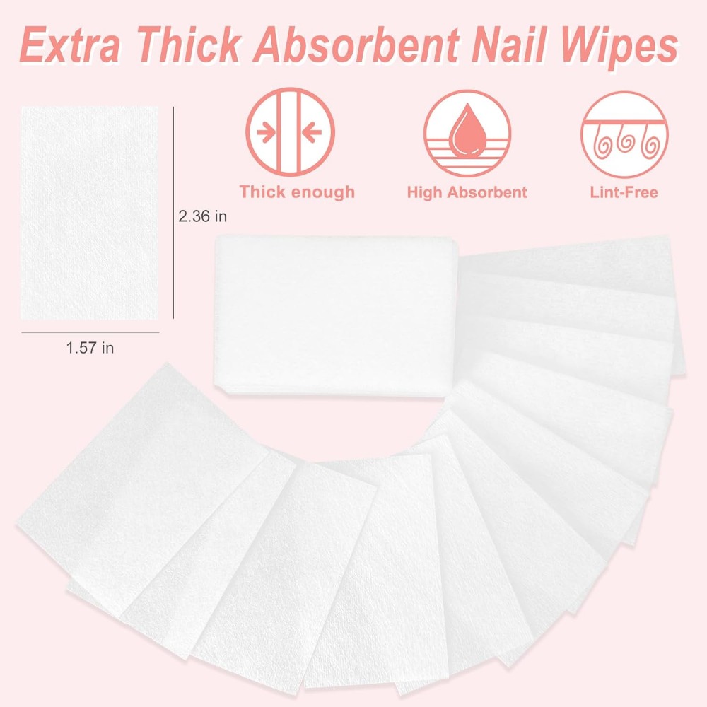 Lint Free Nail Wipes - 270 Pcs - đánh giá và giá Gel Nail Polish