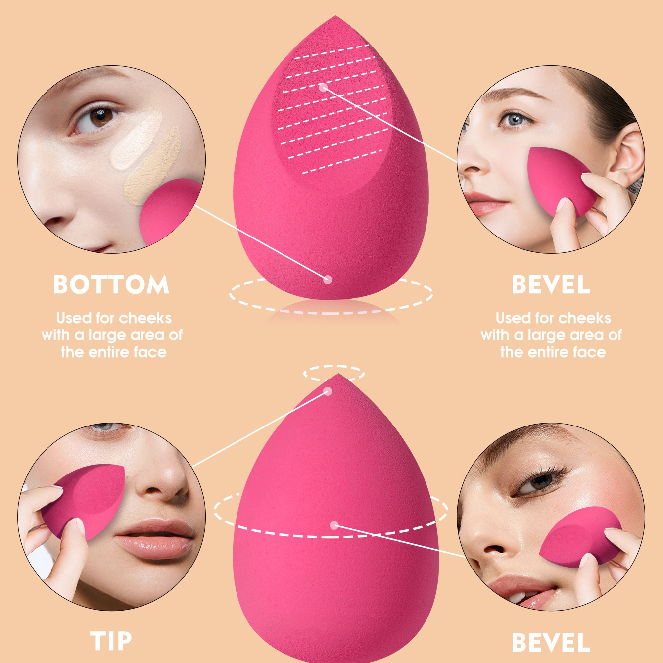 16PCS Pink Makeup Sponge & Pow - đánh giá và giá Beauty Blender In Makeup