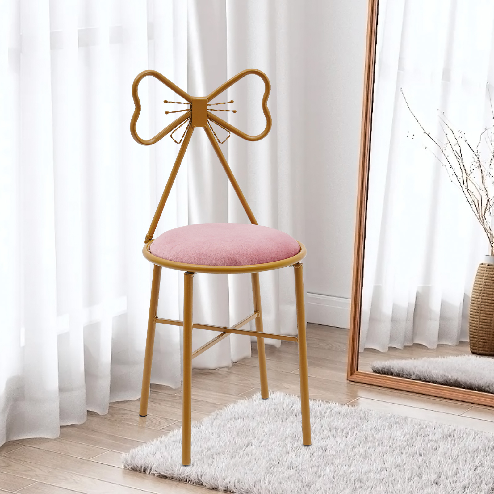 Butterfly Bow Tie Vanity Chair - đánh giá và giá Beauty Makeup Chair