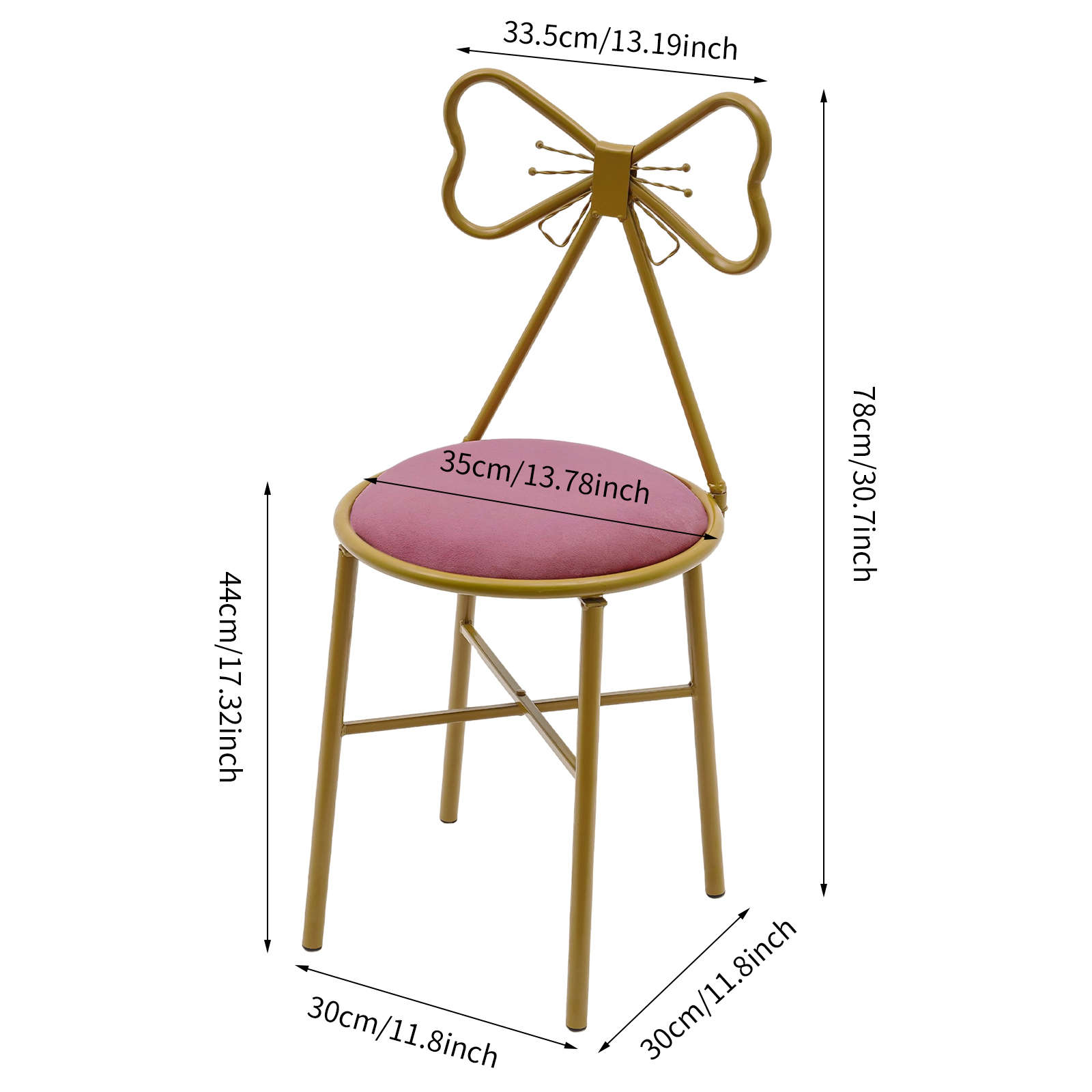 Pink Butterfly Backrest Vanity - đánh giá và giá Beauty Makeup Chair