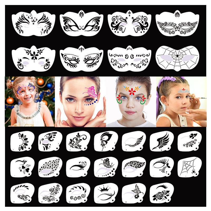 ▶8/20PCS Face Paint Stencils P - đánh giá và giá Beauty Makeup Pictures